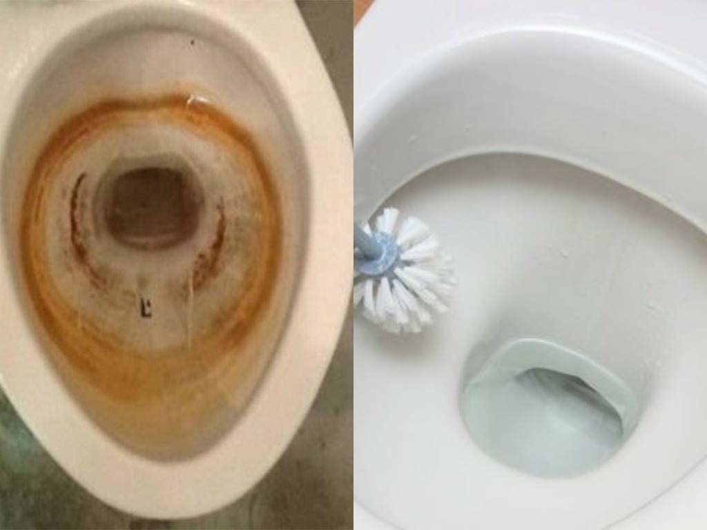 como blanquear un inodoro viejo