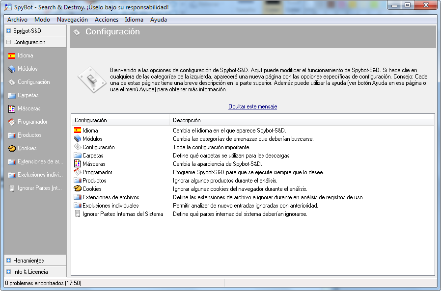 Como cambiar el idioma de Spybot