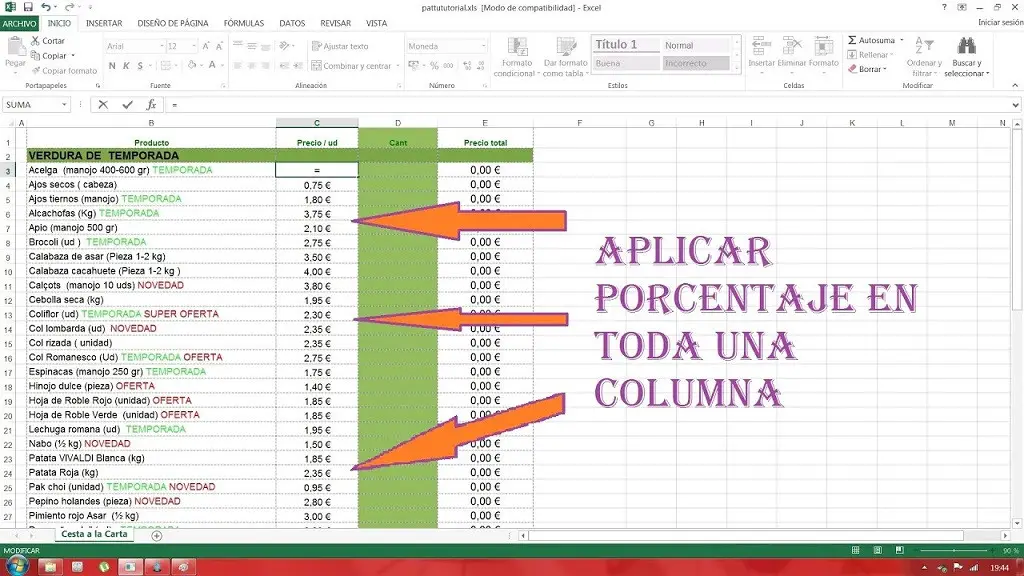 Como hacer el porcentaje de un numero