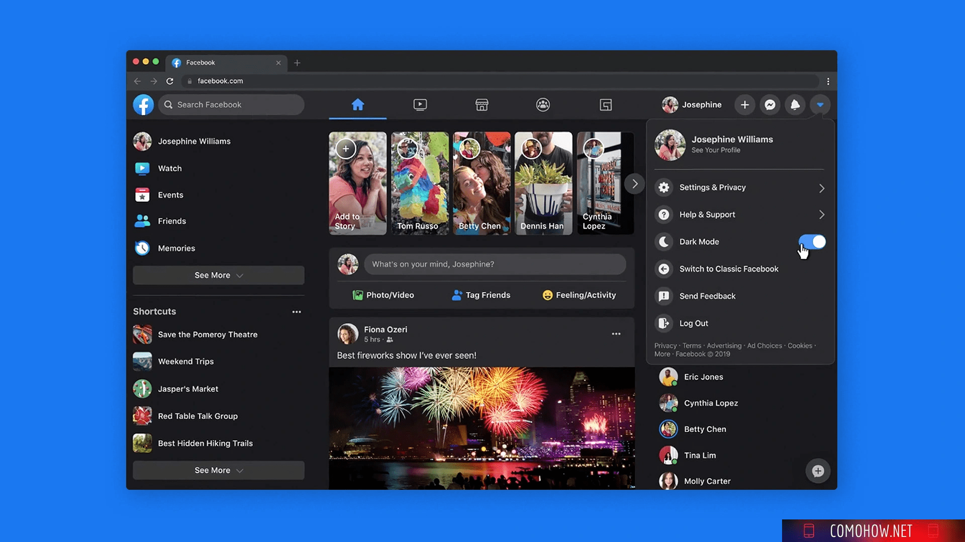 Cómo habilitar el modo oscuro en Facebook