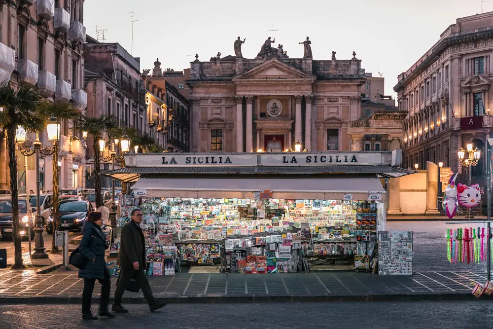 Un quiosco en Catania, Sicilia