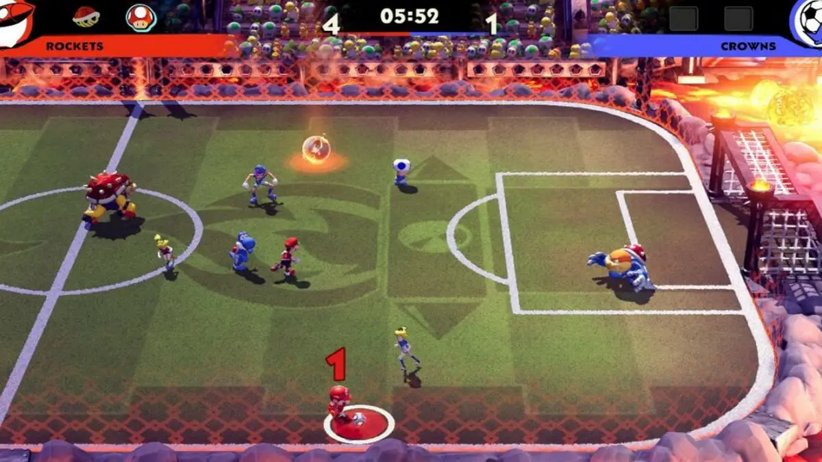 jugabilidad de la liga de batalla de mario strikers