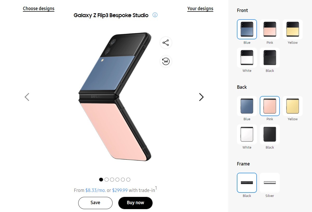 Herramienta de personalización Samsung Galaxy Z Flip3 Bespoke Edition