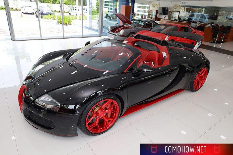2012 Bugatti Veyron 16.4 Grand Sport terminado en negro sobre rojo