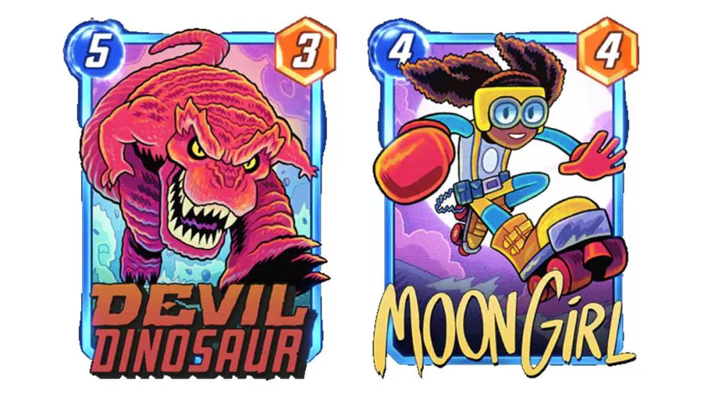 Diabólico Dino animal y Moon Girl Marvel Snap